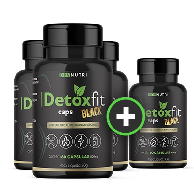 Apresentação comercial do kit Detox Fit Caps Black, opção 4