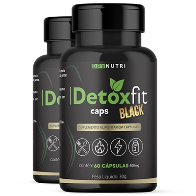 Apresentação comercial do kit Detox Fit Caps Black, opção 2