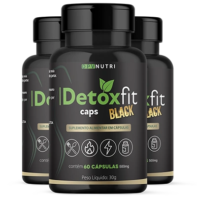 Apresentação comercial do kit Detox Fit Caps Black, opção 3